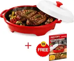 Rocket Chef Turbo Grill - Microwave Searing & Crisping Grill