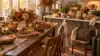 Thanksgiving hostess gifts in a warm dining room and kitchen
