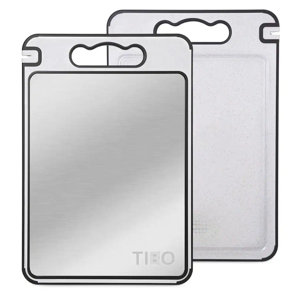 TIBO Titanium Cutting Board - Dual-Sided Board with Sharpener & Grater